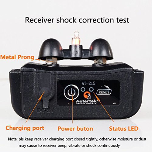 Aetertek At-215 1 Dog Trainer Remote Dog Training Shock Collar with Vibration and Shock Correction Mode for 15-150lbs Dog Bark Collar, Water-resistant Anti Bark Collar - Image 5