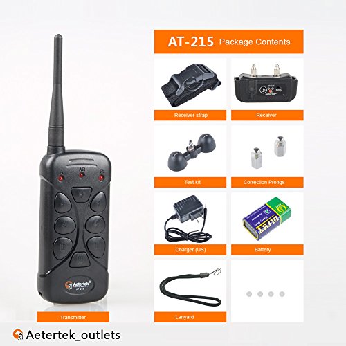 Aetertek At-215 1 Dog Trainer Remote Dog Training Shock Collar with Vibration and Shock Correction Mode for 15-150lbs Dog Bark Collar, Water-resistant Anti Bark Collar - Image 7