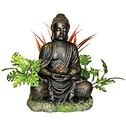 Blue Ribbon Bronze Buddha w/Plants Decoration
