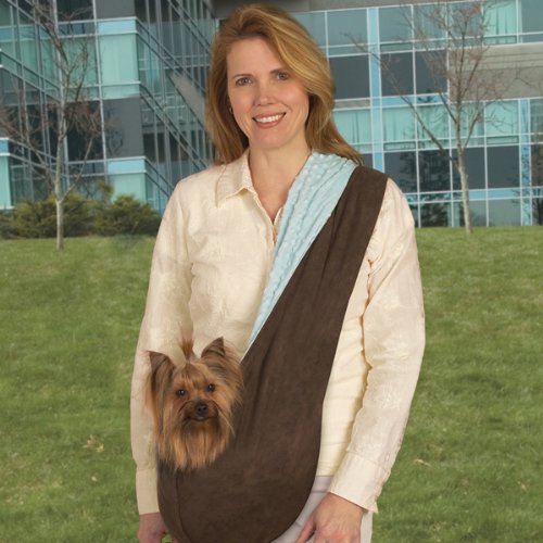 East Side Collection Polyester Reversible Sling Pet Carrier, Brown/Pink - Image 3