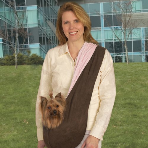 East Side Collection Polyester Reversible Sling Pet Carrier, Brown/Pink - Image 4