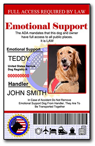 Emotional Support Dog ID Card Vertical