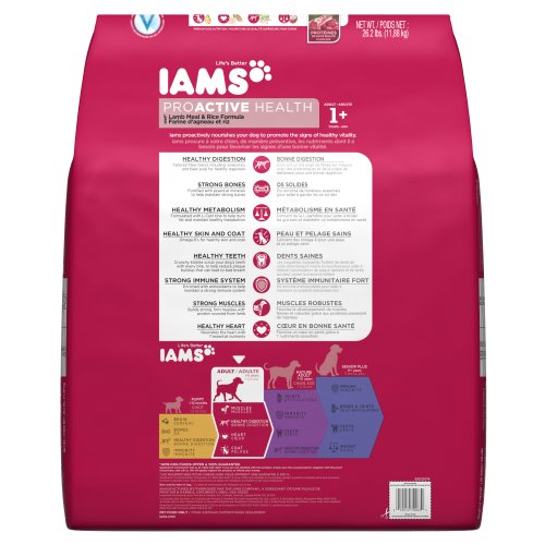 Iams Proactive Health Adult Lamb Meal & Rice Premium Dog Nutrition 26.2