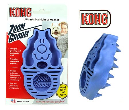 KONG ZoomGroom, Dog Grooming Brush, Boysenberry