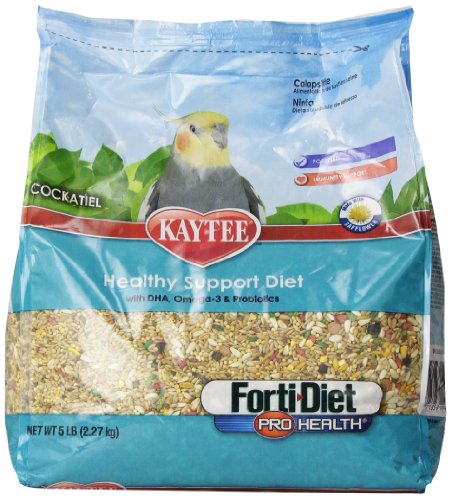 Kaytee Forti Diet Pro Health Food with Safflower for Cockatiels, 5-Pound Bag