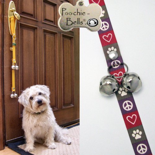 PoochieBells The Trusted Name in Dog Training Doorbells in Classic Peace Love Dog Design
