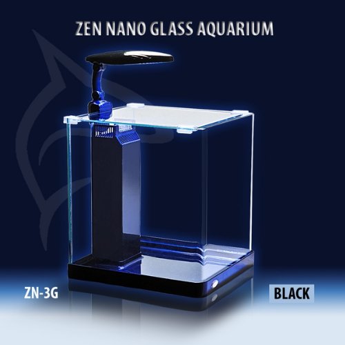 Aquatop Zen Nano Glass Aquarium Fish Tank ZN3G Black 2.6 Gallons