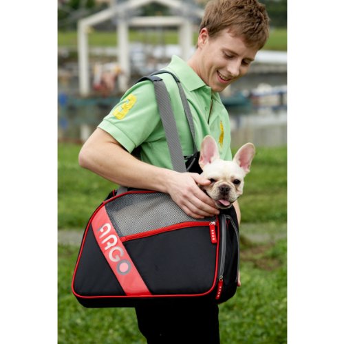 Argo by Teafco City-Pet Airline Approved Pet Carrier, Black with Red Trim, Medium - Image 6