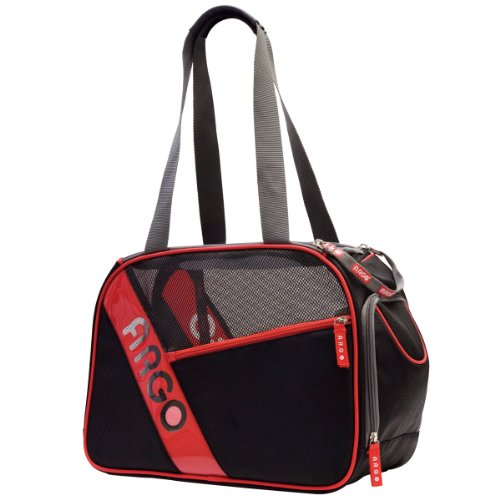 Argo by Teafco City-Pet Airline Approved Pet Carrier, Black with Red Trim, Medium