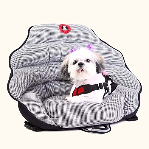 PupSaver CrashTested Car Safety Seat for Small Dogs (Black & White