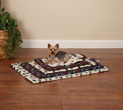 Slumber Pet Pawprint Dog Crate Mat, Medium, Chocolate - Image 3