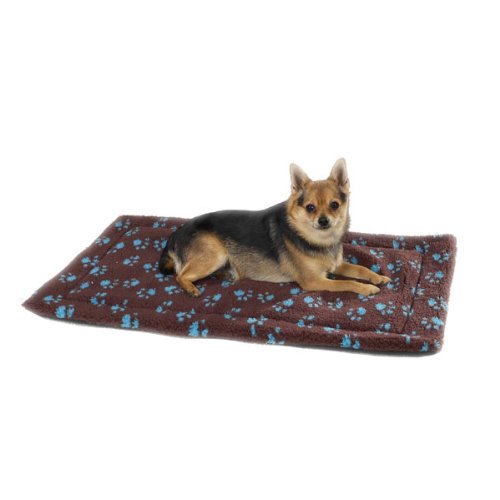 Slumber Pet Pawprint Dog Crate Mat, Medium, Chocolate