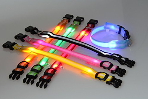 Dog Safety Collar, LED, Flashing and Solid, Nylon - Free Extra Batteries - Large and Small Dogs - FREE SHIPPING (Pink, Large) - Image 4