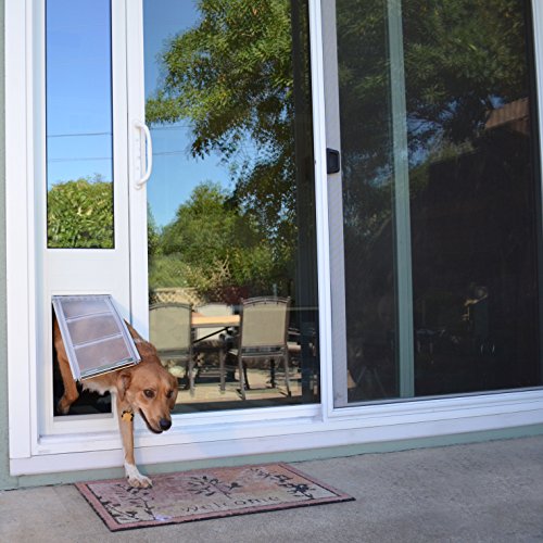Patio Pacific Thermo Panel 3e for sliding glass doors with Endura Flap pet door - Large flap, height: 77.25"-80.25", White frame - Image 3