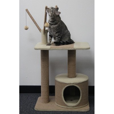 PetPal 2 Level Jute Made Cat Furniture, 22"x15"x29