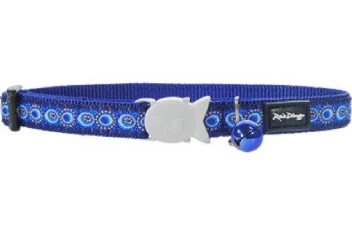Red Dingo Designer Cat Collar, Cosmos Dark Blue