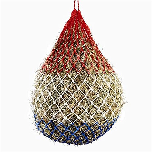 Slow Feed Horse Hay Net Bag Haynet for Horses Feeder Haybag Heavy Duty Poly Bag Patriotic Red White Blue Large 42" inch, by Prairie Horse Supply