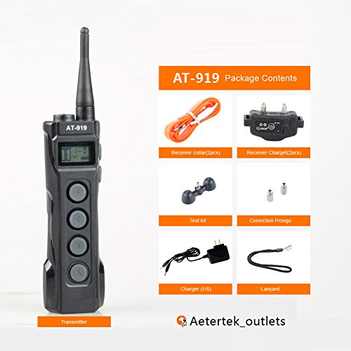 Aetertek At-919-1 1000m Remote Control Bark Collar 1 Dog Trainer Rechargeable Shock Collar Submersible (Waterproof) Dog Training Collar - Image 4