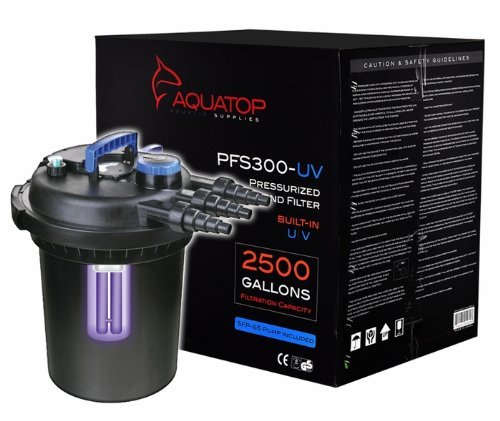AquaTop Pond UV Sterilizer Bio Pressurized Filter w/Pump PFS300UV