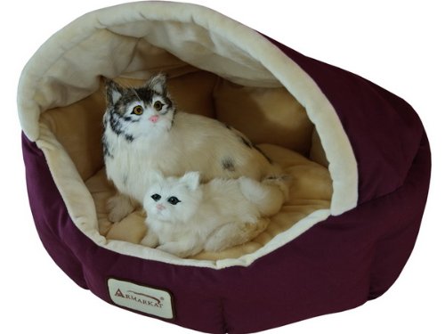 Armarkat Cat Bed 18-Inch Long C08HJH/MH,  Burgundy and Beige - Image 6