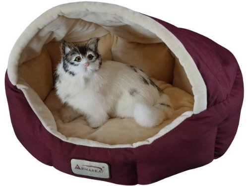 Armarkat Cat Bed 18-Inch Long C08HJH/MH,  Burgundy and Beige - Image 7