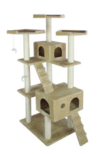 BestPet Beige 73" Cat Tree Pet House Condo Activity