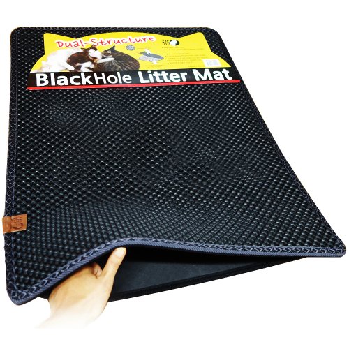 Blackhole Cat Litter Mat - Super Size Rectangular 30" X 23" (Dark Gray)
