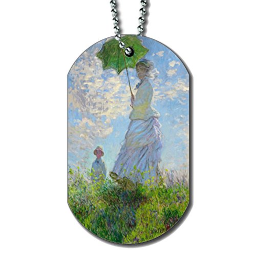Claude Monet Woman With A Parasol - Dog Tag Necklace