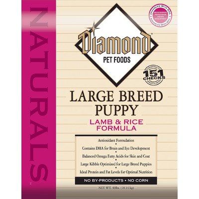 Diamond Naturals Dry Food for Puppy, Large Breed Lamb and Rice Formula, 40 Pound Bag