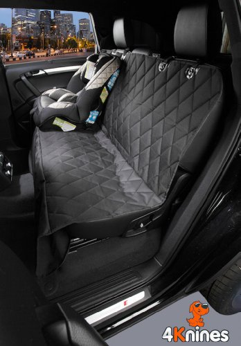 Dog Seat Cover with the Best Nonslip Rubber Backing and Seat Anchors for Cars Trucks and SUVs Black Regular - Image 4