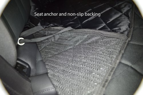 Dog Seat Cover with the Best Nonslip Rubber Backing and Seat Anchors for Cars Trucks and SUVs Black Regular - Image 8