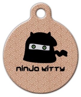 Dog Tag Art Custom Pet ID Tag for Cats - Ninja Kitty - Small - .875 inch - Image 2