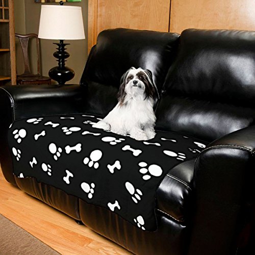 Evelots Fleece Pet Blanket - Soft, Comfortable, Durable for Dogs & Cats (Black) - Image 3