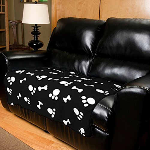 Evelots Fleece Pet Blanket - Soft, Comfortable, Durable for Dogs & Cats (Black) - Image 4