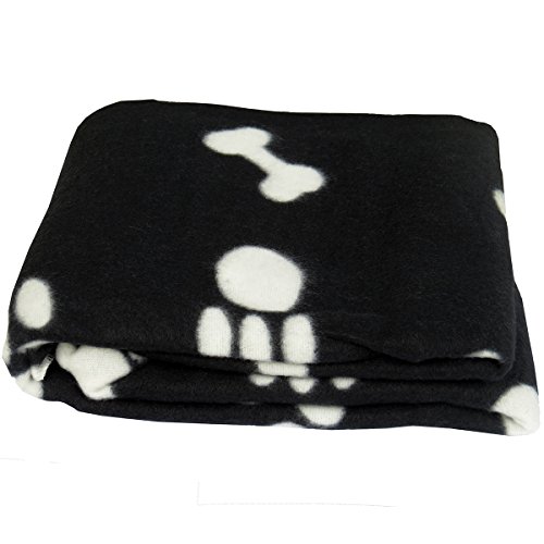 Evelots Fleece Pet Blanket - Soft, Comfortable, Durable for Dogs & Cats (Black) - Image 5