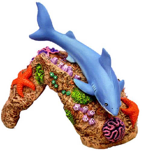 Exotic Environments Great White Shark Aquarium Ornament, 5-1/2-Inch by 4-1/2-Inch by 4-Inch
