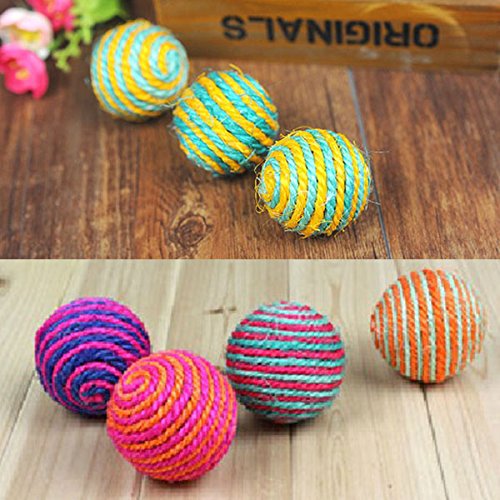 {Factory Direct Sale}¡¡Funny Cat Kitten Pet Sisal Rope Weave Ball ...