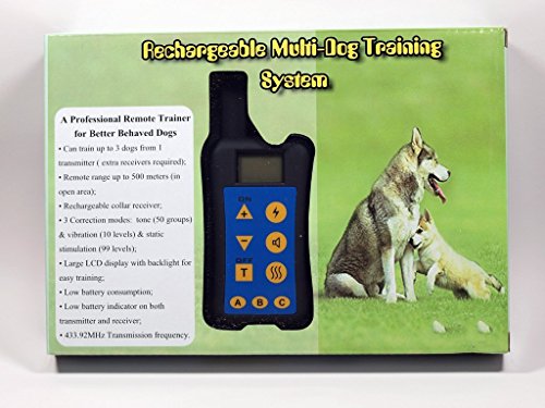 Finerpet Dog Training / Shock Collar with Remote for Both Small + Large Dogs. Includes Shock / Vibration / Sound Corrections.