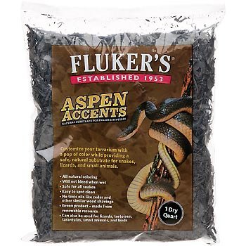 Fluker's Black Aspen Accents Natural Substrate for Snakes & Reptiles, 1 Dry Quart