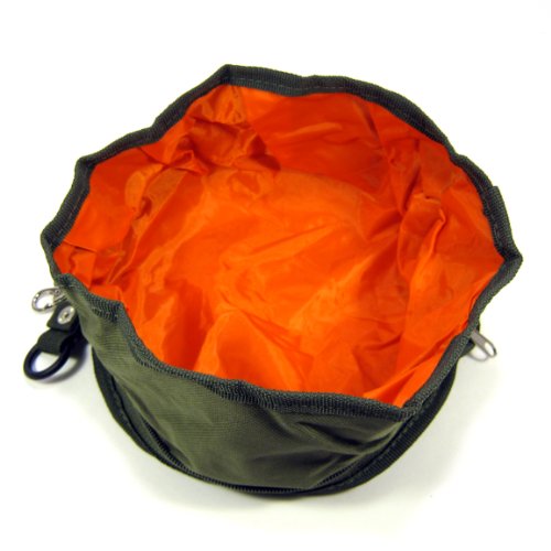 Folding Collapsible Travel Food & Water Bowl for Pets Dogs Cats (Army-Green) - Image 4