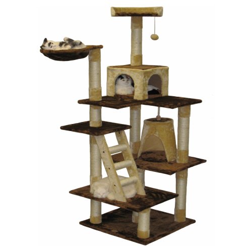 Go Pet Club Cat Condo, 72-Inch, Brown/Beige