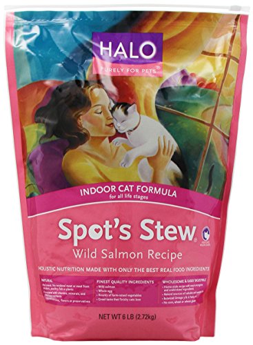 Halo Spot's Stew Natural Dry Cat Food, Indoor Cat, Wild Salmon Recipe, 6-Pound Bag
