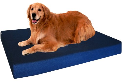 Heavy Duty Extra Large Orthopedic Memory Foam Waterproof Pet Bed with Strong Rewashable Denim Cover + Free Bonus Case
