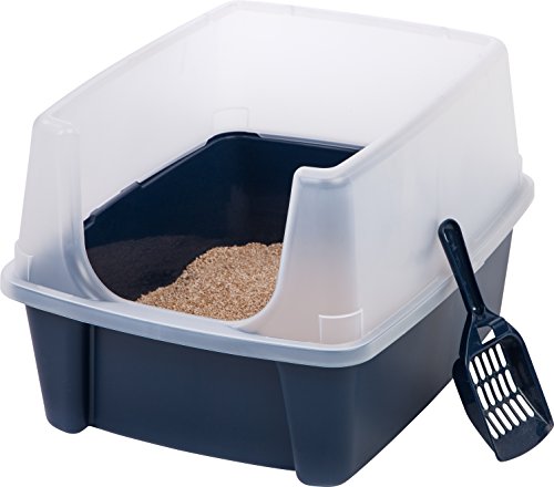 IRIS Open-Top Litter Box with Shield and Scoop - Image 3