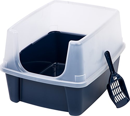 IRIS Open-Top Litter Box with Shield and Scoop