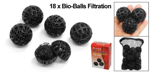 Jardin Aquarium Fish Tank Filter Bio-Balls Filtration, 18-Piece, Black - Image 3