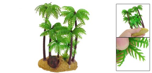 Jardin Plastic Palm Tree Plant Underwater Aquarium Ornament, 5.4-Inch, Green/Brown - Image 3