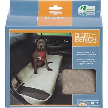 Kurgo Shorty Bench Seat Cover for Pets, Khaki