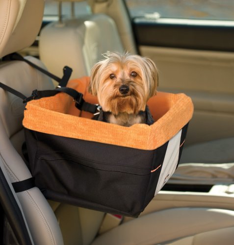 Kurgo Skybox Dog Booster Seat, Black with Orange Liner
