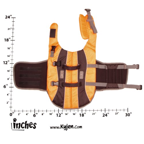 Kyjen 2520, Dog Life Jacket Quick Release Easy-Fit Adjustable Dog Life Preserver, Medium, Orange - Image 3